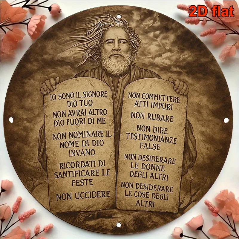 CIFBUY Rustic Italian Moses 10 Commandments Metal Wall Art Weatherproof Durable Alloy Decor for Home Church Office view 4