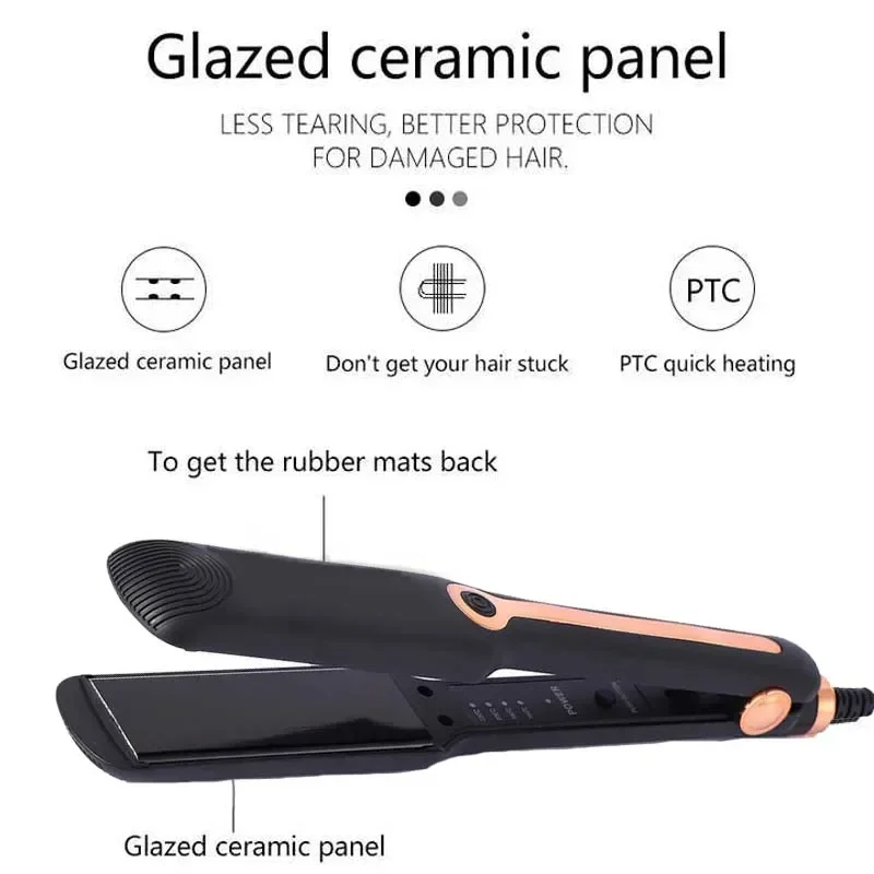 Negative Ion Hair Straightener Curling Iron Ceramic Flat Iron Negative Ion Wide Plate Temperature Adjustable Hair Straig image 5