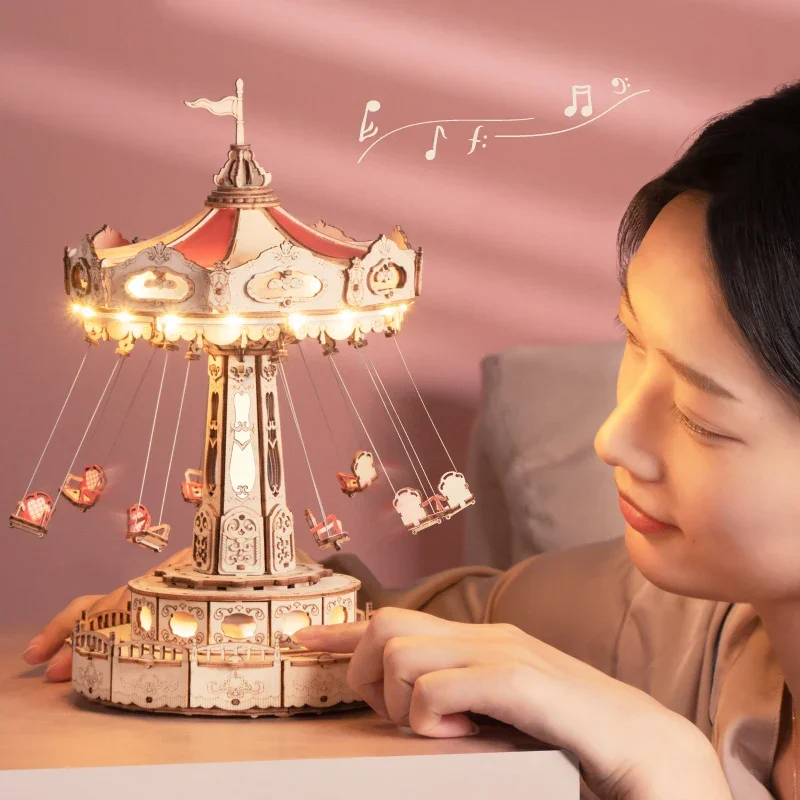 

Music box air chair carousel, handmade Ruodai to assemble ornaments