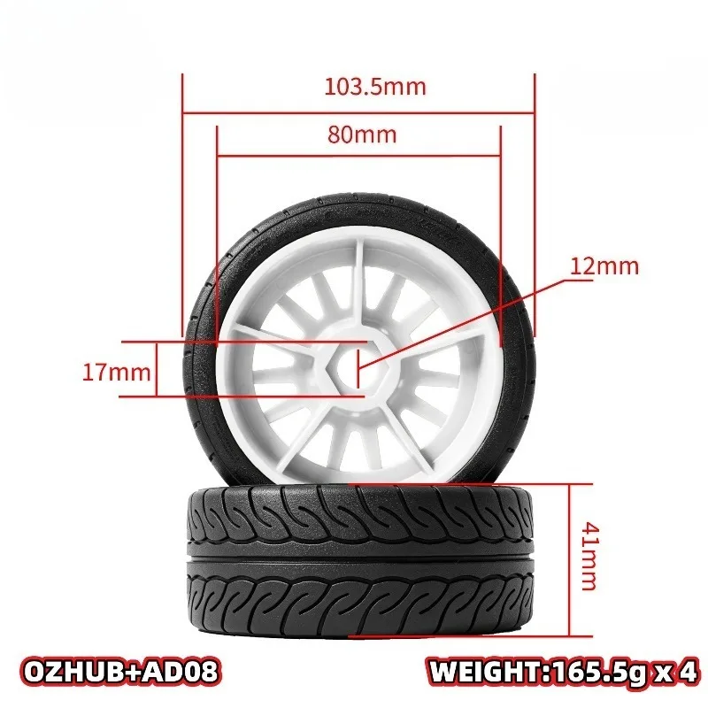 4pcs 103mm 1/7 1/8 RC Rally Off-Road Buggy Tires Wheel 17mm Hex for ARRMA Trxs Redcat Team Losi Kyosho HPI WR8 HSP RC Car