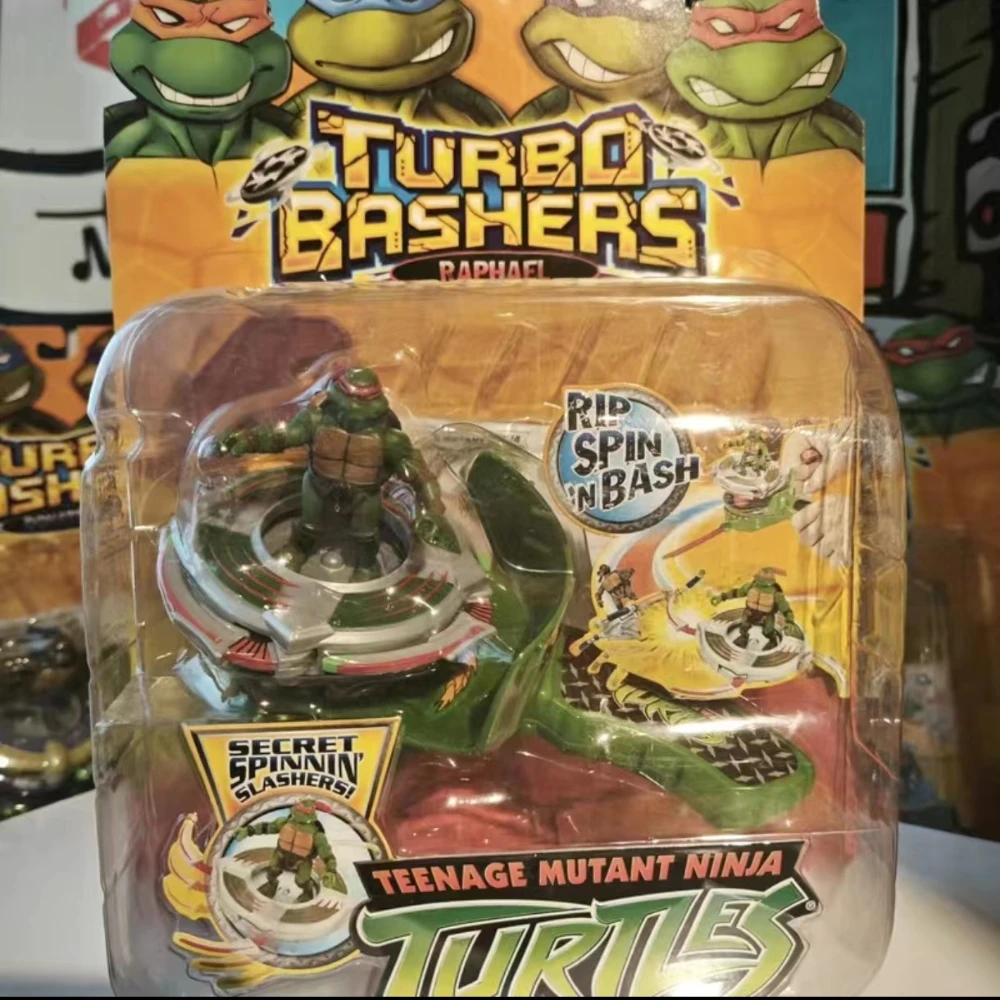 2004 Turbo Bashers Teenage Mutant Ninja Turtles Beyblade  Leonardo Da Vinci Raphael Michelangelo Donatello Gyro Action Figure