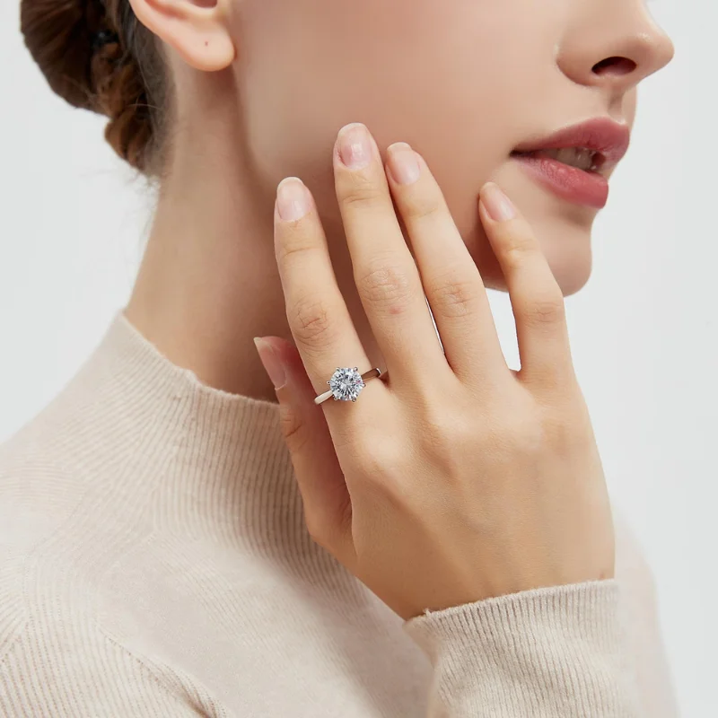 Classic 1ct Women's CZ Round Solitaire Ring with 18K Yellow/White Gold Plated 5A-grade CZ Center Stone Wedding Band Rings Fine Jewelry 5