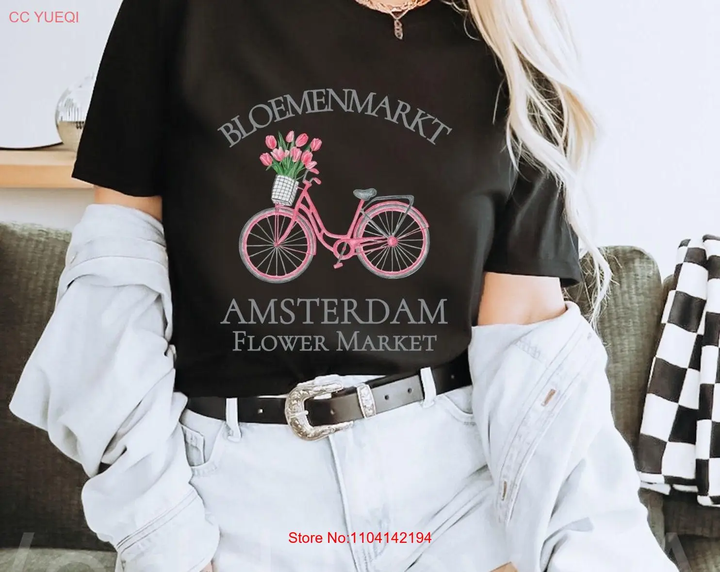 Camiseta rosa para bicicleta para mujer, camiseta de Ciclismo de Holanda, bloemememarkt Floral, mercado de flores, tulipán, Primavera
