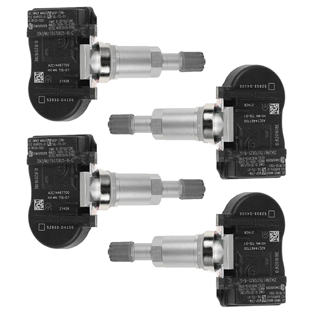 

4Pcs Tyre Tire Pressure Sensor for Hyundai Kia 433MHz 52933D2100, 52933D4100, 52933D9100, 52933-D4100, 52933-D2100, 52933-D9100