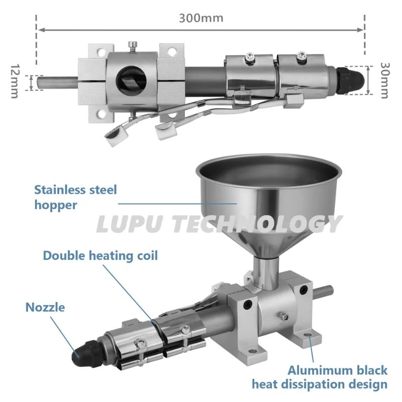 Small Extruder Mini Plastic Injection Molding Machine Rubber Compounds Powder 3D Printing Filament Small Single Screw Extruder