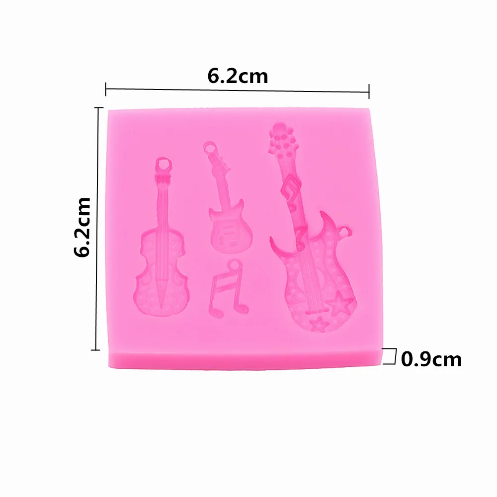 Notes Guitar Elastic Mold Resin Clay Candy Chocolate Baking Bakery Bakery Chocolate Biscuits DIY Handmade Kitchen Baking Gadgets