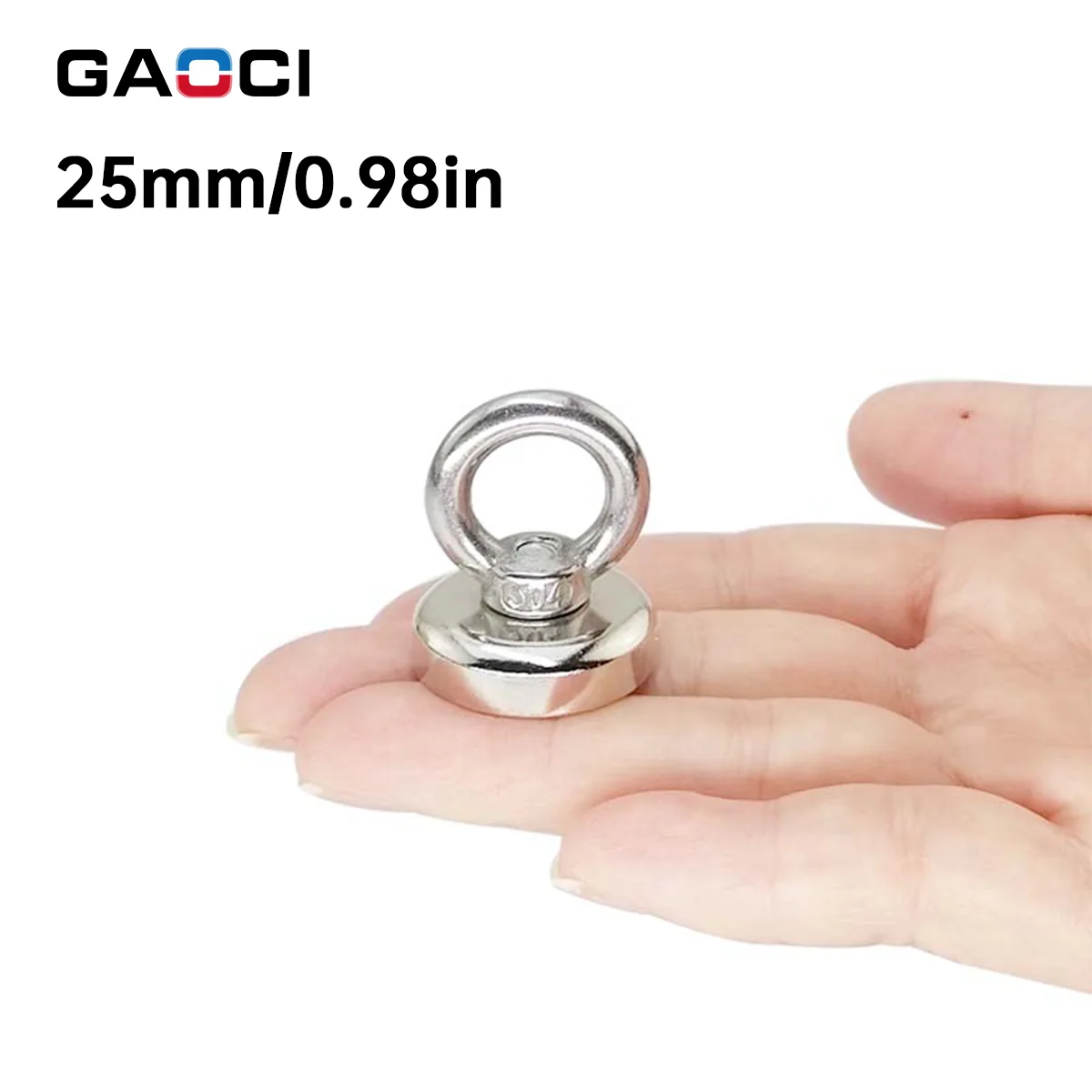 

G25mm Super Strong Neodymium Fishing Magnet N52 Heavy Duty Rare Earth Magnet with Countersunk Hole Eyebolt Salvage Magnetic