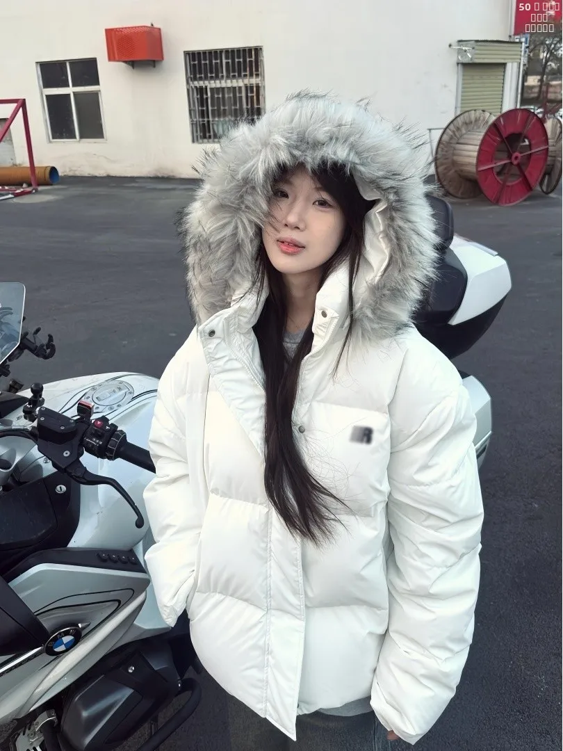 

Thiened Fluffy Hooded Cotton Jaet Women's Winter New Sle Casual Warm Loose Sle Cotton Coat Trendy Commute Sle Pure ...