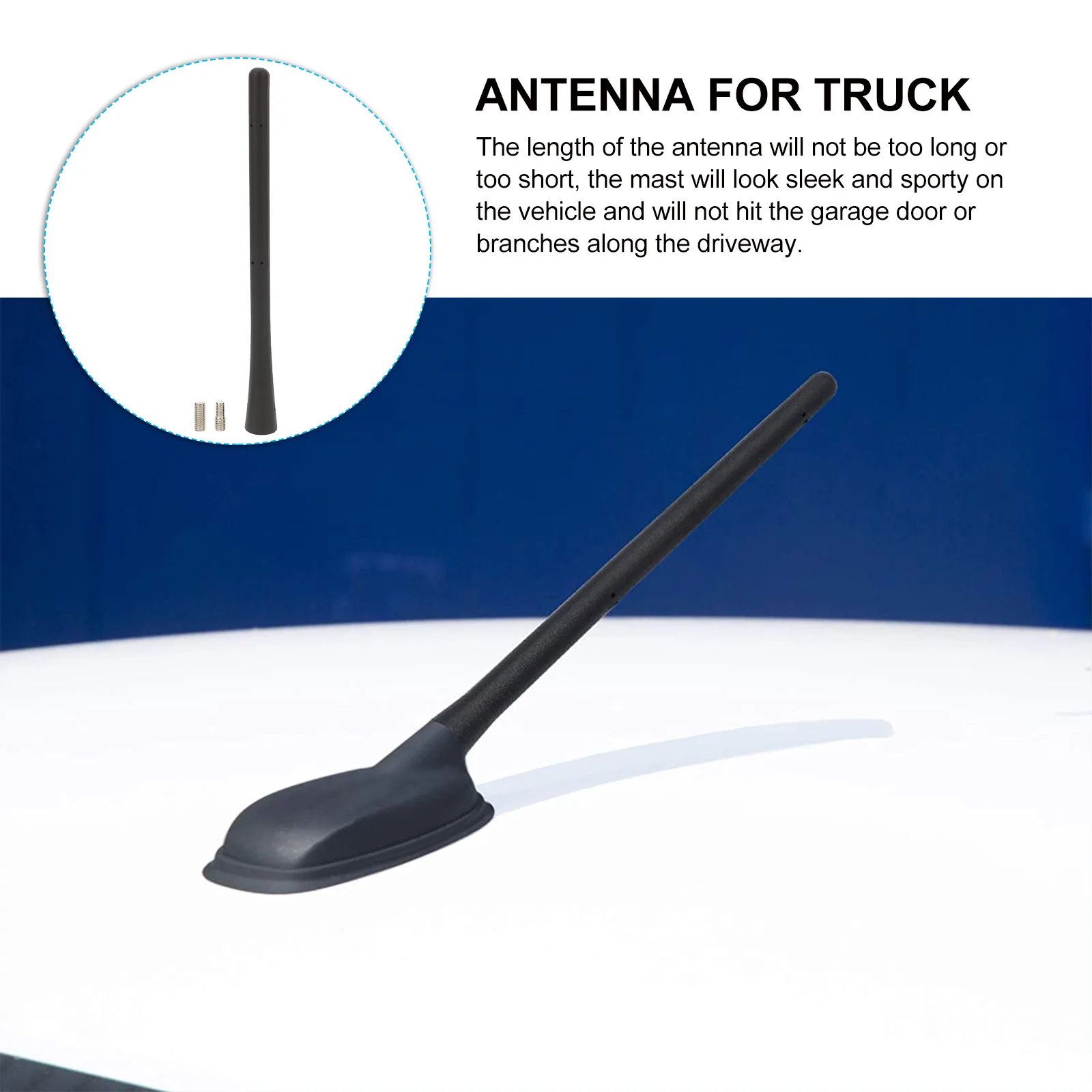 

7 Inch Fm Radio Antenna Replacement Premium Metal Signal Reception Sturdy Trustworthy Tool for Trucks Suvs Campers