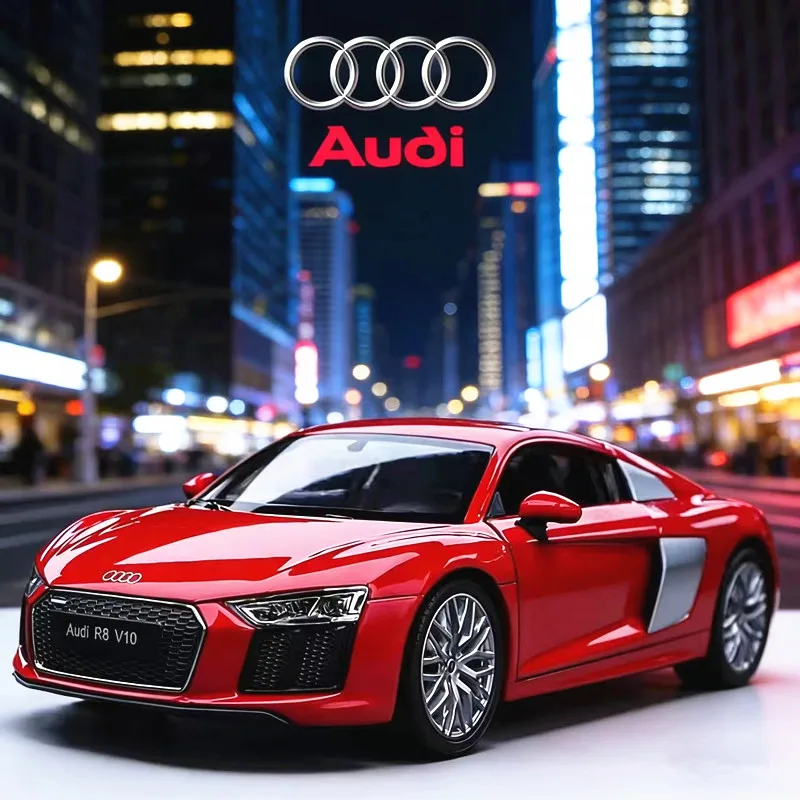 

WELLY 1:24 2016 Audi R8 V10 Alloy Sports Car Model Diecasts Metal Vehicles Simulation Car Model Kids Car Toys Gifts Collectibles