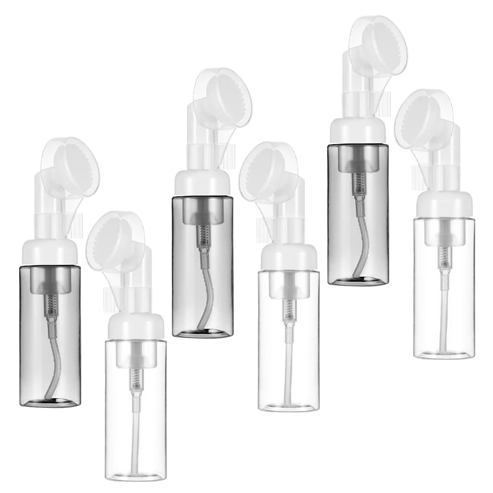 6 قطعة زجاجات رغوة البلاستيك فارغة موزع الوجه فرشاة رئيس المحمولة إعادة الملء السفر موس مضخة الصابون هلام الاستحمام غسول