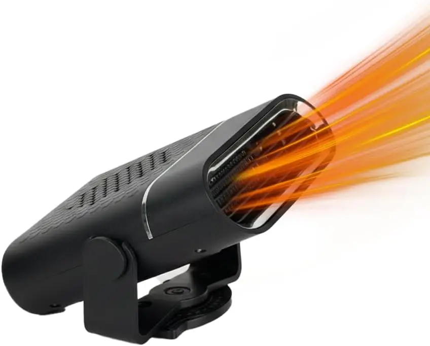 

Автомобильный обогреватель 12В 150Вт - портативный размораживатель 2-в-1 с обзором 360° ° Регулировка, быстрое размораживание - черный цвет