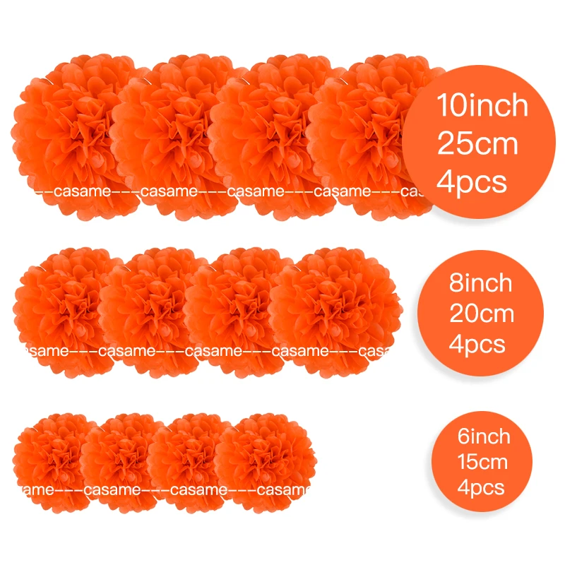 12-teiliges Pom-Pom-Set aus weißem und hellgrünem Papier – handgefertigte Weizenstrohblumen, geeignet für Hochzeit, Party, Wanddekoration