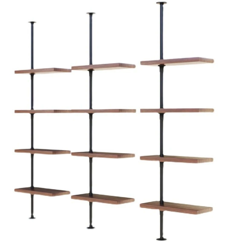 Minimalist and upright, creative top iron bookshelf, living room partition wall storage rack, hanging display rack