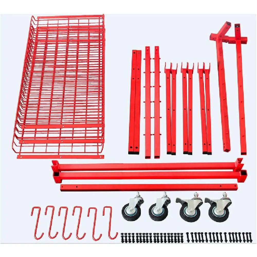 رف تخزين الأدوات المعدني الصناعي ذو 3 أرفف مع عجلات قفل لإدارة الأجزاء شديدة التحمل #4