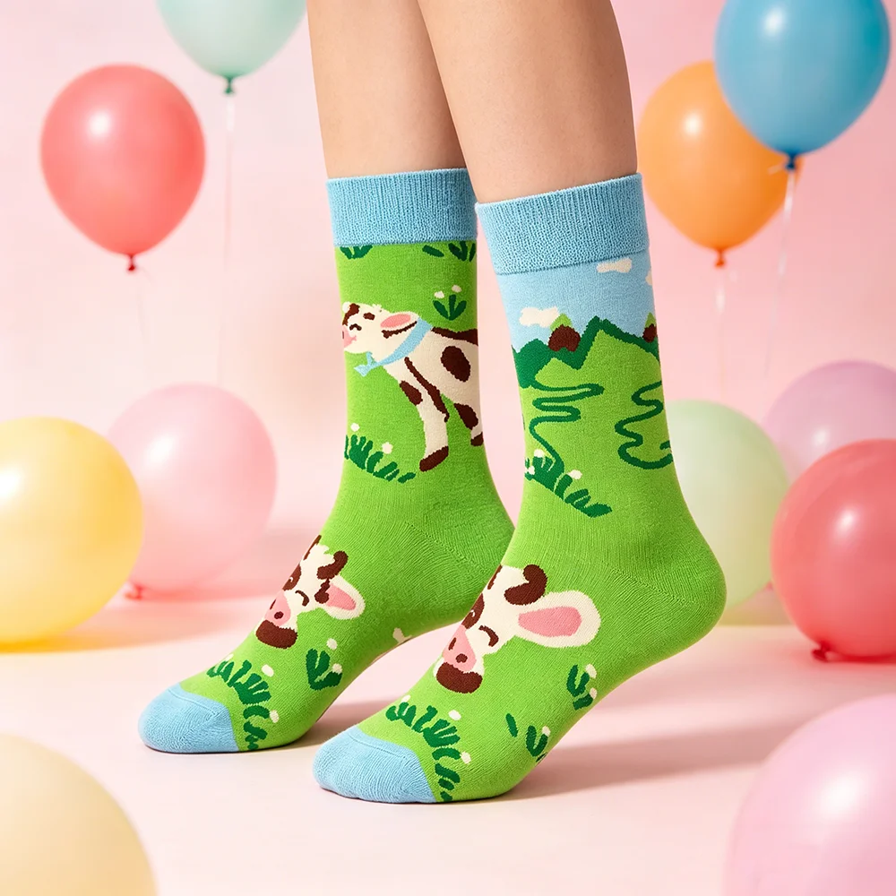 

1 Pair Man Women Sock Original AB Tide Socks Colorful Socks Flowers Fruits Candy Cotton Socks Daily Friend Get-together Gifts