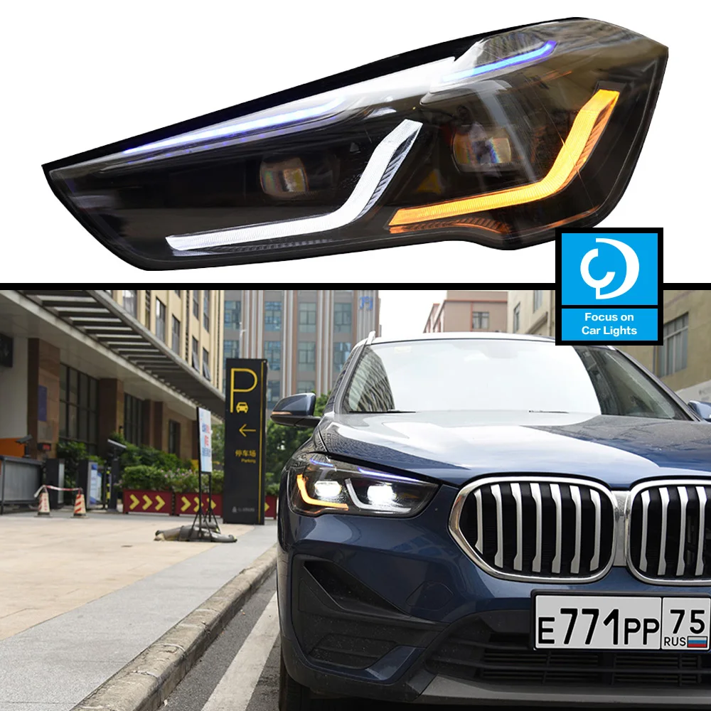 

Car Front Headlight For X1 F48 2016-2019 Laser LED Head Lamp Styling Dynamic Turn Signal Lens Automotive Accessories Assembly2pc