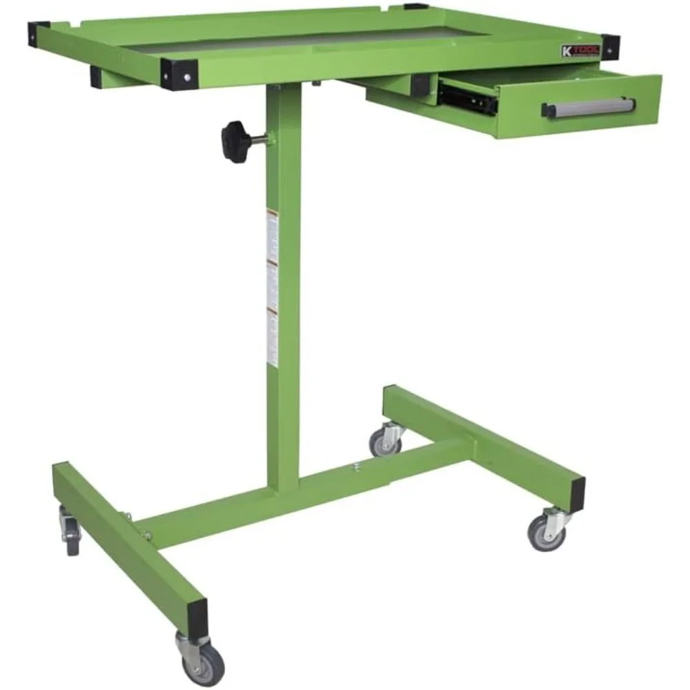 

Adjustable Tear Down Work Table with Drawer for Garages, Repair Shops, and DIY, Portable, (4) 2" Swivel Casters, 200 Pound