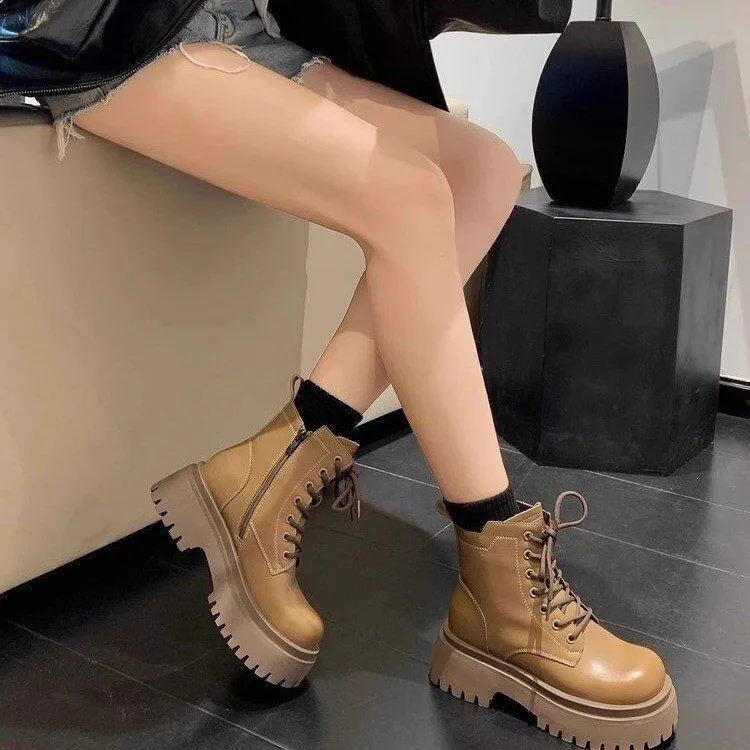 Snow Boots For Women  Female Shoes Winter Footwear Boots-Women Plush Round Toe Flat Heel Leather Lolita Ladies Med 2025 Fur