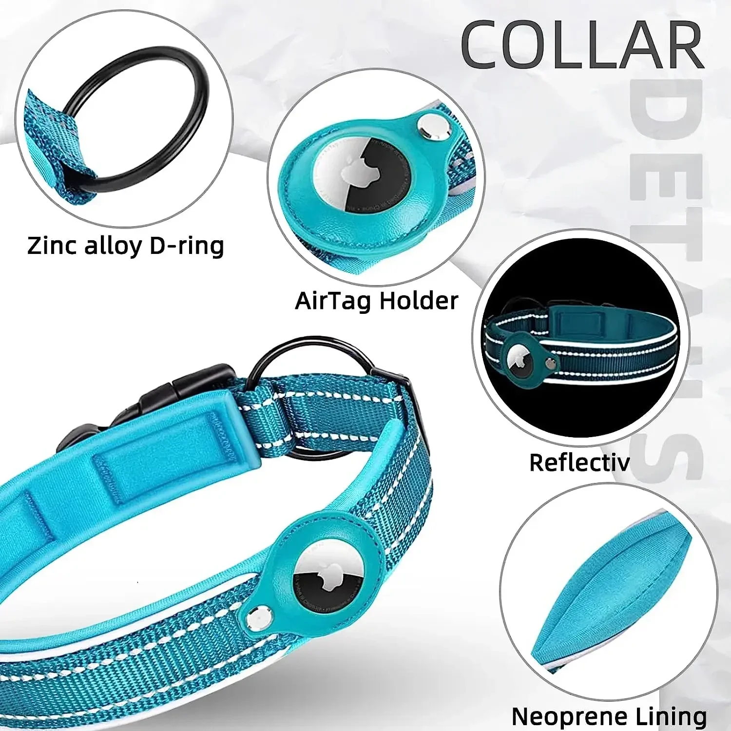 Collar de protección reflectante antipérdida para mascotas, rastreador impermeable para perros, gatos, posicionamiento, Apple Airtag, nuevo