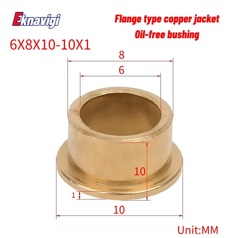 5 Stück Pulvermetallurgie-Öllager mit 6 mm Innendurchmesser, Stufenflansch und Kupferhülse – Detail 4