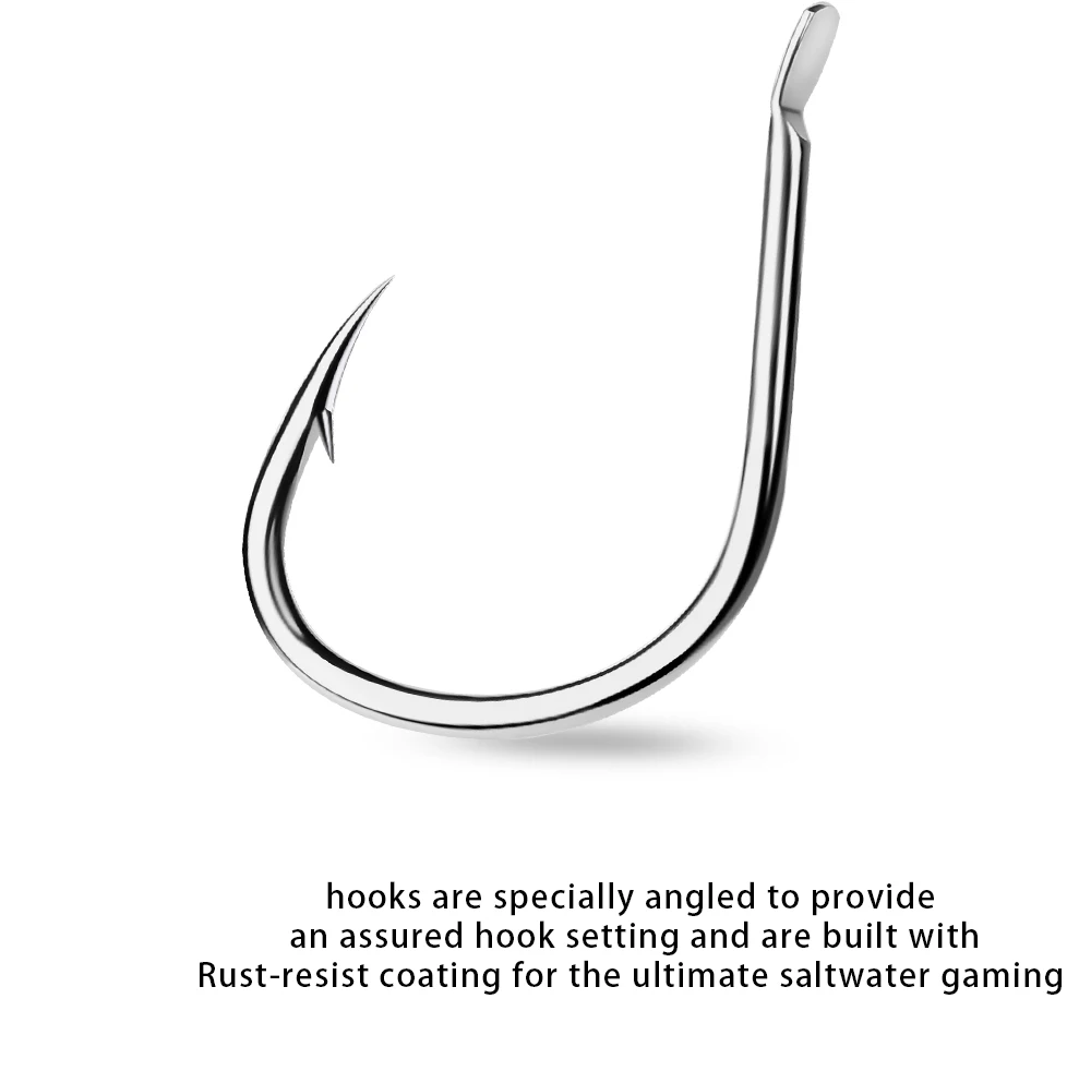 

PROBEROS Barbed Big Fishing Hooks Fly Fishing Accessories 20Pcs 1/0-5/0# Carp Bass Single Fishihook Carbon Steel Jig Sea Hook