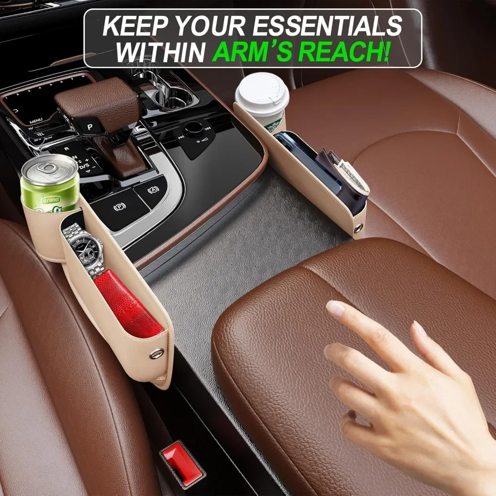 car seat gap filler,car leather cup holder gap bag,universal seat gap organizer, adjustable car seat storage box, for phones gla