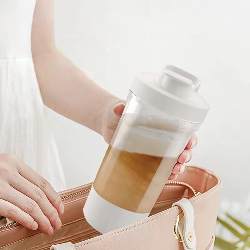 450ML Water Bottle Gym Protein Shaker Drink Items Coffee Mix Drinking Cup Shake Blender Mixing Mixer Beater Rechargeable Kitchen