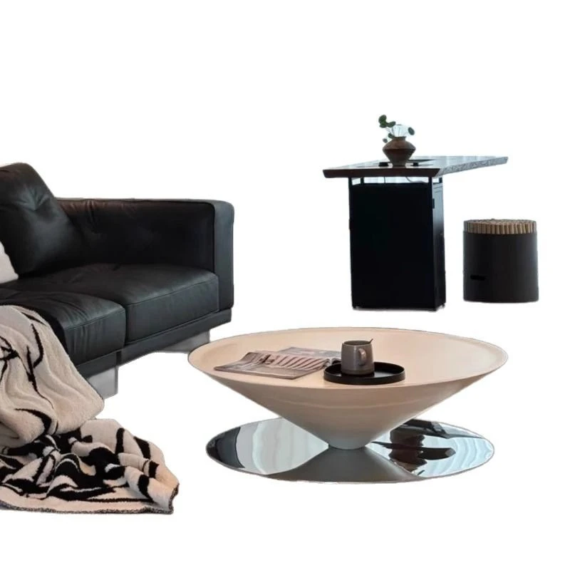

Flying saucer round coffee table cream combination household suspension simple living room modern light luxury advanced