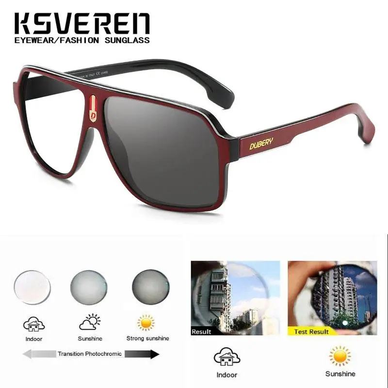 نظارات قصر النظر بإطار كبير فوتوكروميك للرجال بعدسات شفافة نظارات طبية متغيرة الألوان في الهواء الطلق نظارات قصر النظر #4