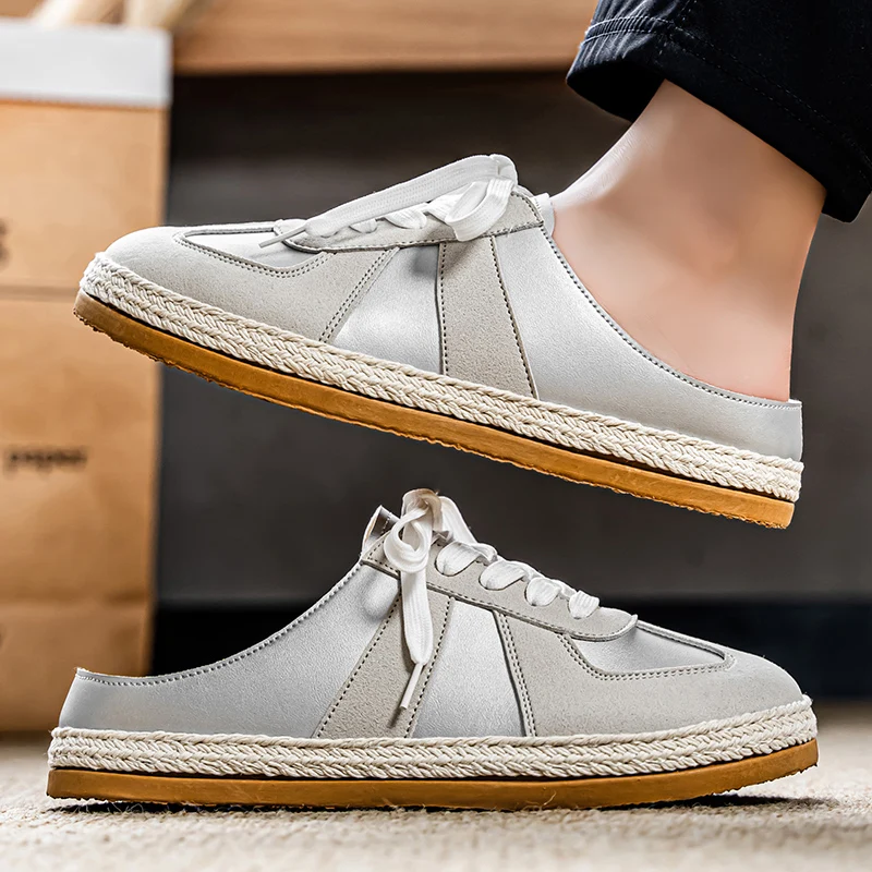 YRZL Men's Half Slippers Casual Sandals Men Comfortable Slip on Shoes Lightweight Breathable Slippers Flats Walking Shoes