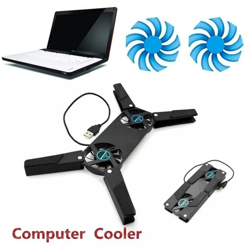 Adjustable Smart USB powered for Notebook Laptop Accessories 2 Fans Cooler Stand Cooling Pads Cooler Fans