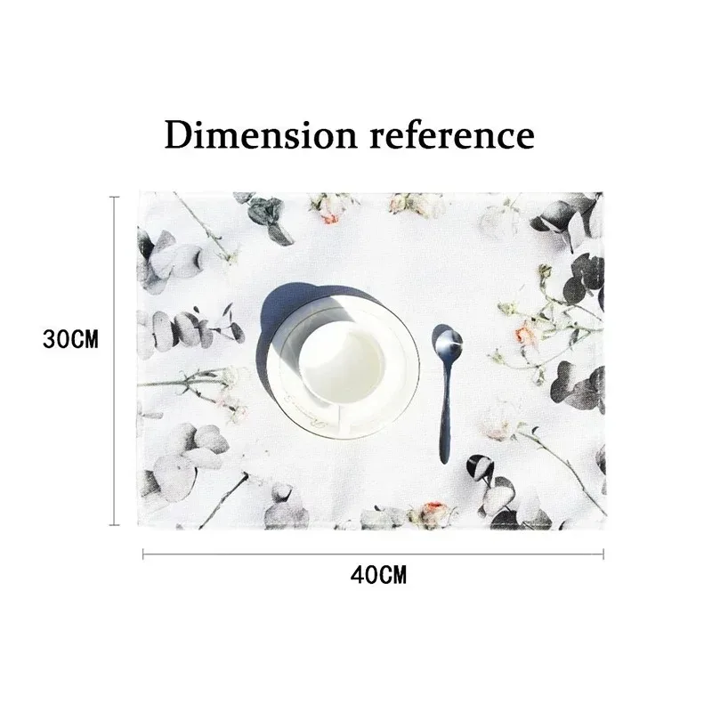 2pc Pieces Festive Christmas Rabbit Square Linen PlacematsInsulatedMachine WashableModern Table Mats
