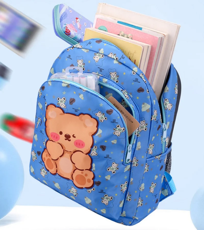 Sac à dos de dessin animé avec nom personnalisé pour enfants, KrasnoBackpack, animal mignon, étudiant, grande capacité