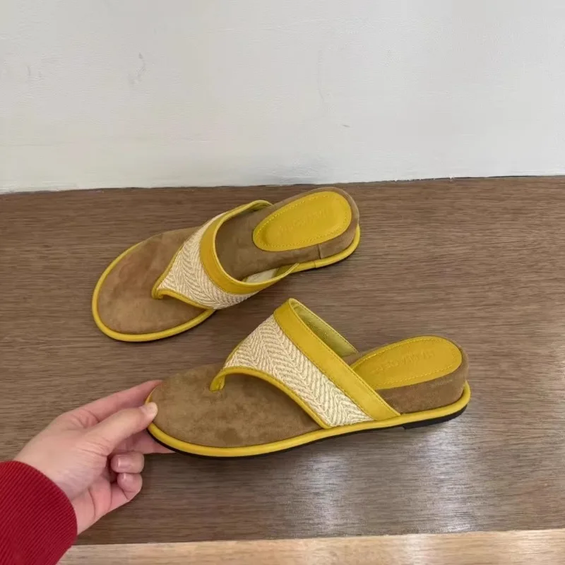 2026 New French Holiday Style Slippers for Women's Summer Outerwear,Beautiful Soft Bottom,Non Tiring Foot Slope Heel Flip Floors