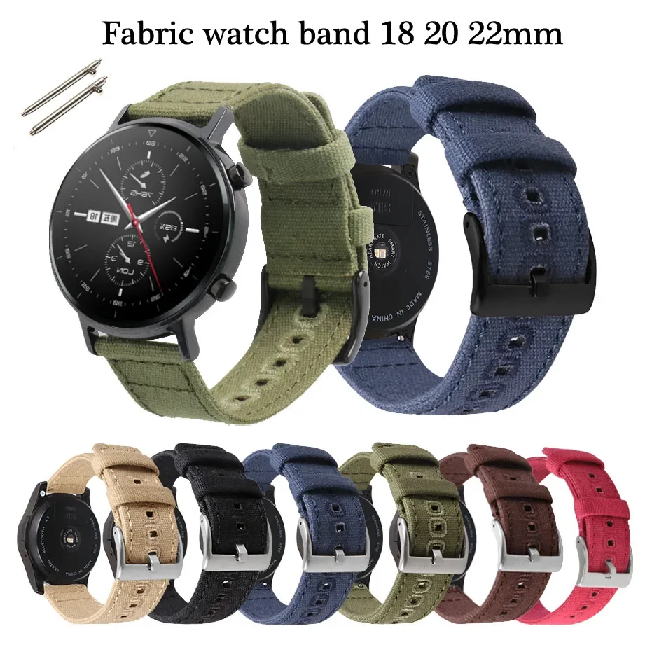 استبدال حزام الساعات 18 مللي متر 20 مللي متر 22 مللي متر الرياضة النايلون حزام ساعة اليد حزام نسج النسيج حزام الساعات الإفراج السريع مشبك معدني الأساور #1