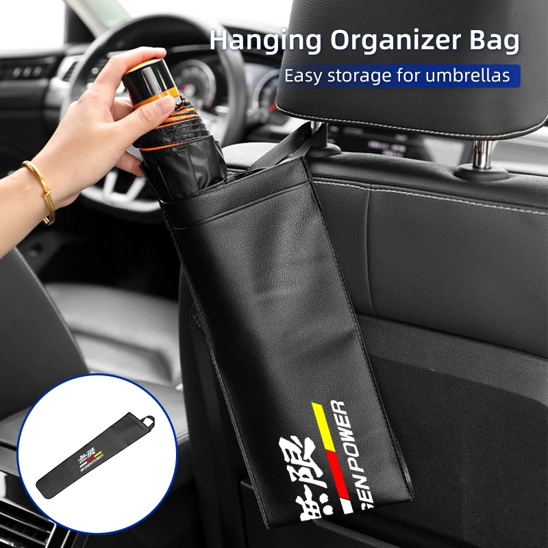 

Car Umbrella Storage Bag Leather Umbrella Holder Organizer Auto Accessories For Honda Mugen Power Civic 5D Accord 8 CRV Hrv Fit
