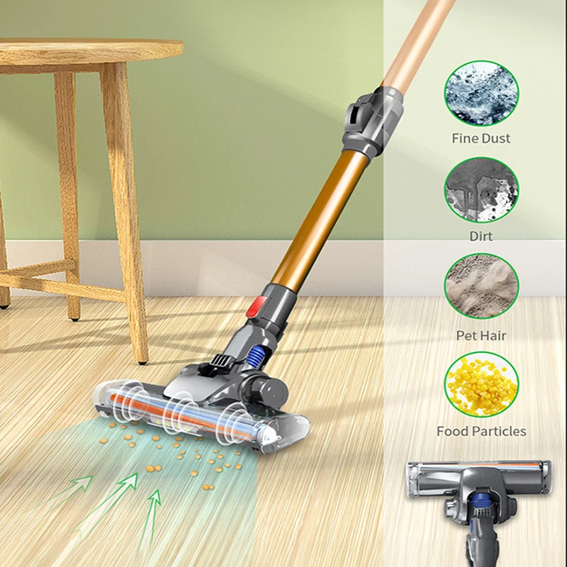 Wireless Portable Vertical Vacuum Cleaner Home 18,000 Pa Powerful Suction Removable Battery LED Lighting Electric Carpet Cleaner