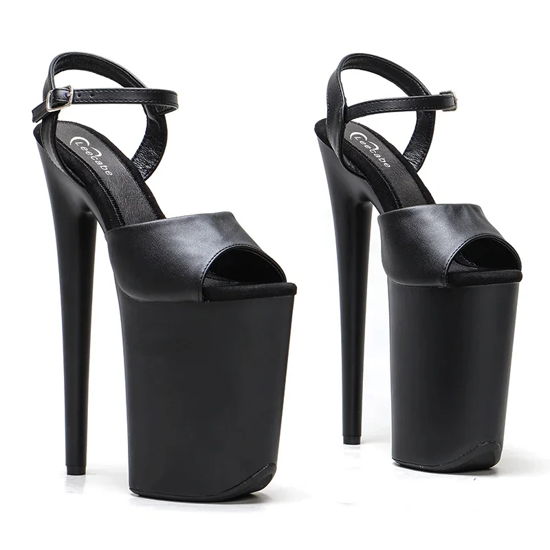 

Leecabe 23CM/9inches Matte PU upper Platform Sexy High Heels Sandals Pole Dance shoes