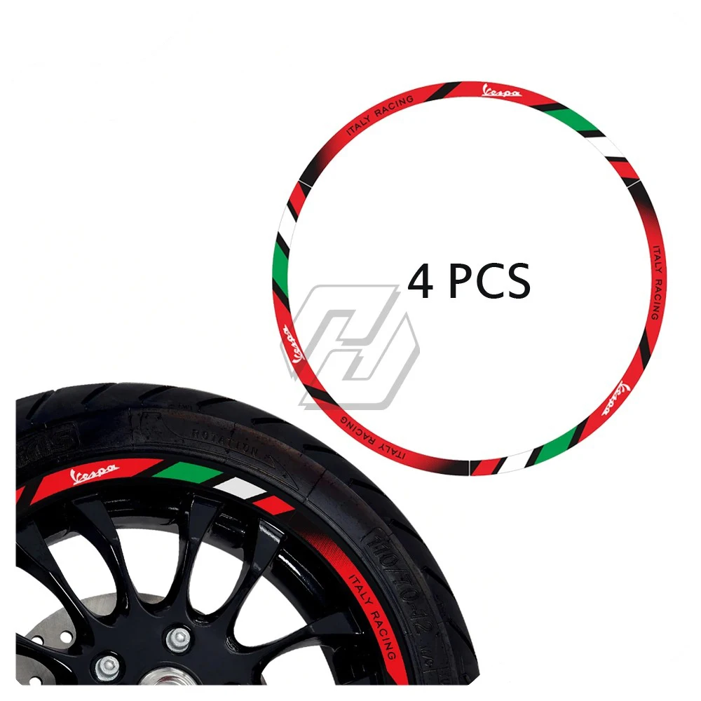 

Motorcycle Wheel Reflective Sticker Kit Case for Vespa GTS GTV Sprint 12 Inch Rim