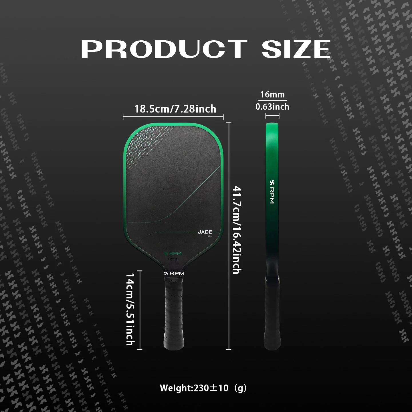 RPM Jade Thermogeformter Pickleball-Schläger mit Karborund-Oberfläche und MPP-Schaumkern für Verbesserten Spin, Geeignet für Fortgeschrittene Spieler – Detail 6