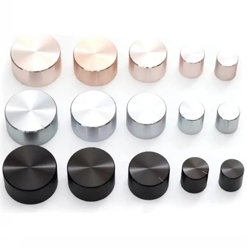 2 uds 17*17mm 25*17mm 25*17mm 30*17mm 48*22mm 34*17mm 6mm agujero del eje perilla de potenciómetro de aleaci ón de aluminio (diámetro del eje moleteado).