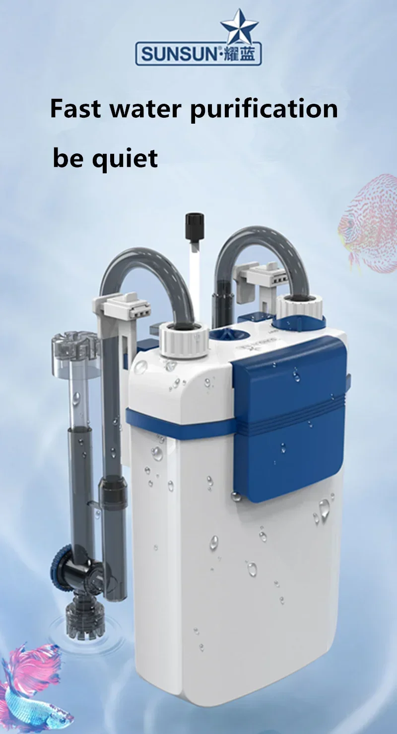 Wall-Mounted External Aquarium Filter Tank YBF-500, Hanging Fish Tank Filtration System for Clear Water view 6