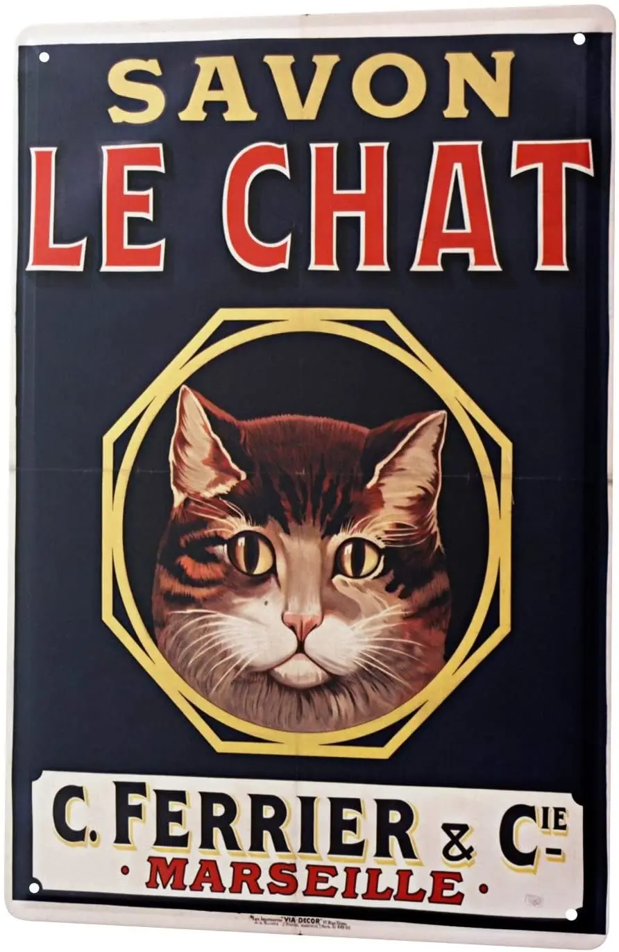 LEotiE SINCE 2004 Tin Sign Metal Plate Decorative Sign Home Decor Plaques 30 x 40 cm Cat Breed Cat SOAP