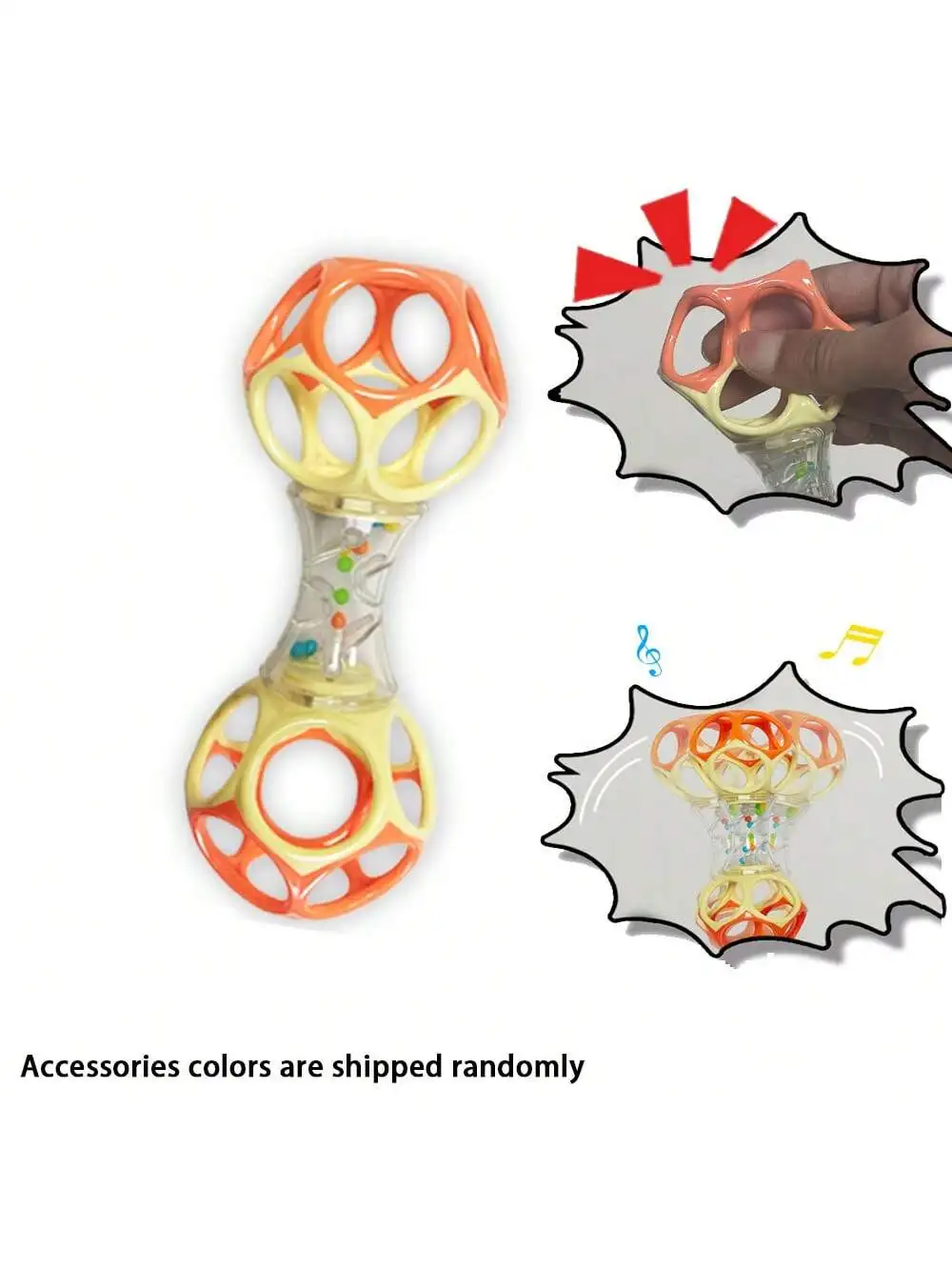 لعبة بيبي شيك باربل، لعبة استمساك الرضع، لعبة حسية للطفل، لعبة أطفال من 0 إلى 12 شهرًا