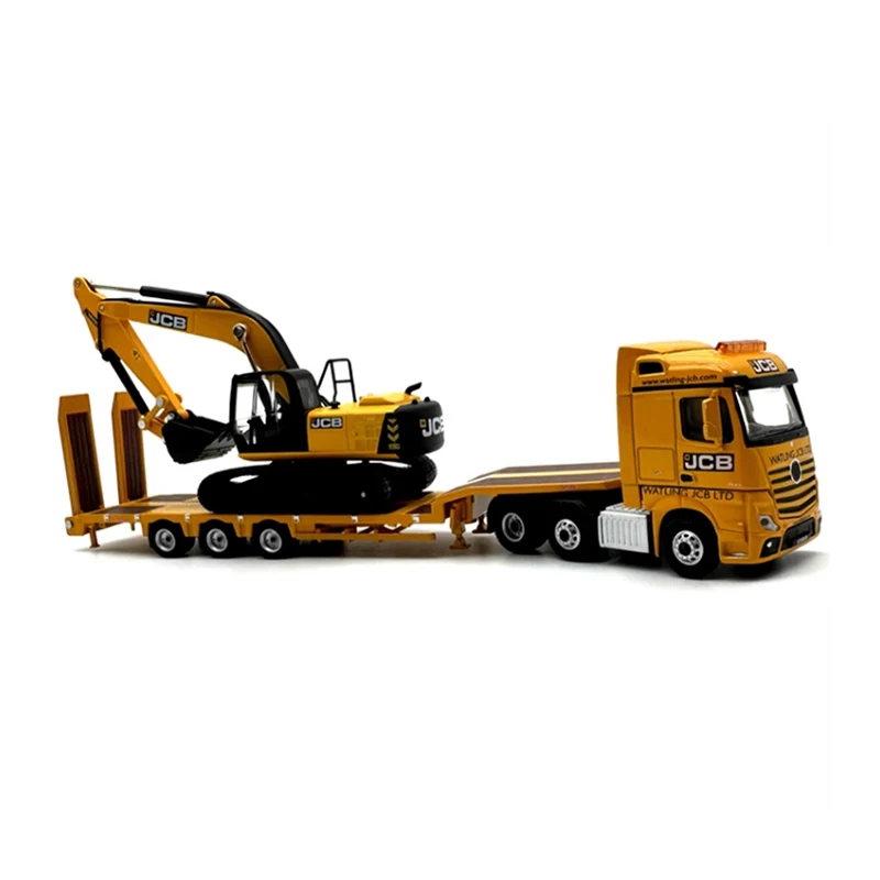 OXFORD Diecast 1:76 Scale Excavator Trailer Alloy Car Model Finished Product Simulation Toy Static Model Display