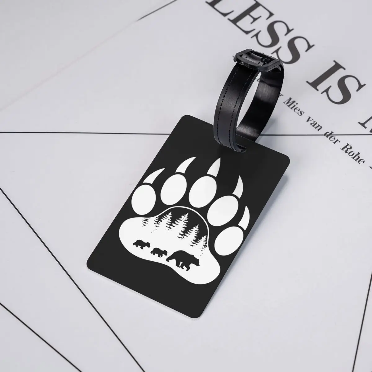 Animal Mama Bear Paw Luggage Tag Travel Bag Suitcase Privacy Cover ID Label