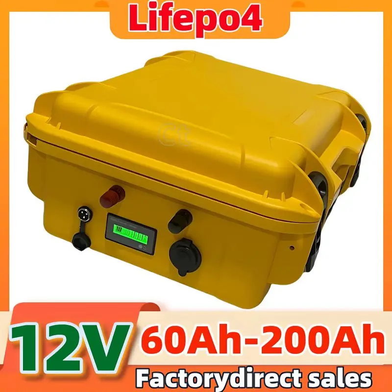

12V Lithium Ion Battery for Trolling Motor Boat Propeller 60Ah-200Ah with 10A Charger Boat Accessories