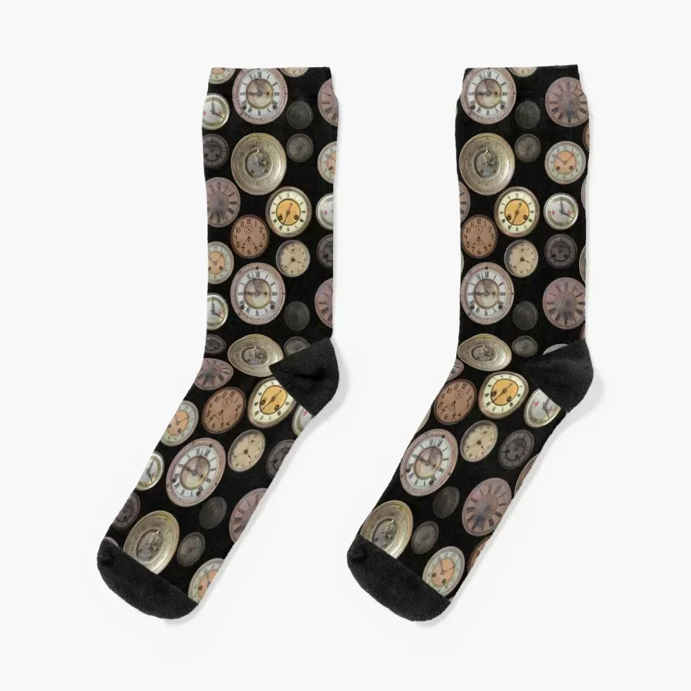 Vintage Clocks, Clocks, Clocks! Socks christmass gift kawaii new in's Socks Ladies Men's