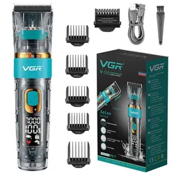 VGR Professional Hair Trimmer For Men Electric Beard Hair Clipper Waterproof Haircut，Adjustable 3 Motor Speed，Rechargeable